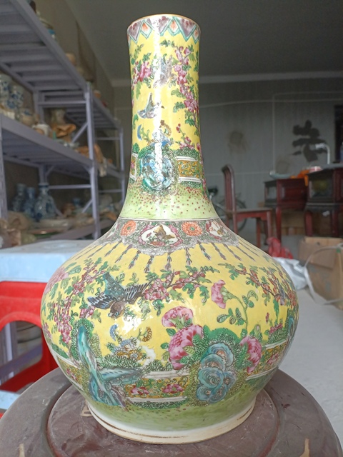 古玩陶瓷花鳥紋瓶拍賣，當前價格6666元