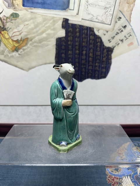 古玩陶瓷清晚期精品十二生肖羊塑像拍賣，當前價格2690元