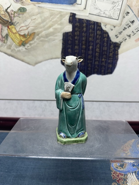 古玩陶瓷清晚期精品十二生肖羊塑像拍賣，當前價格2690元