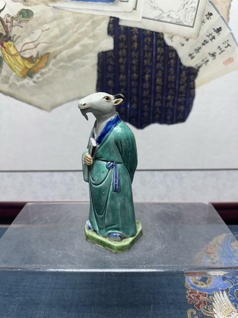 古玩陶瓷清晚期精品十二生肖羊塑像拍賣，當前價格2690元