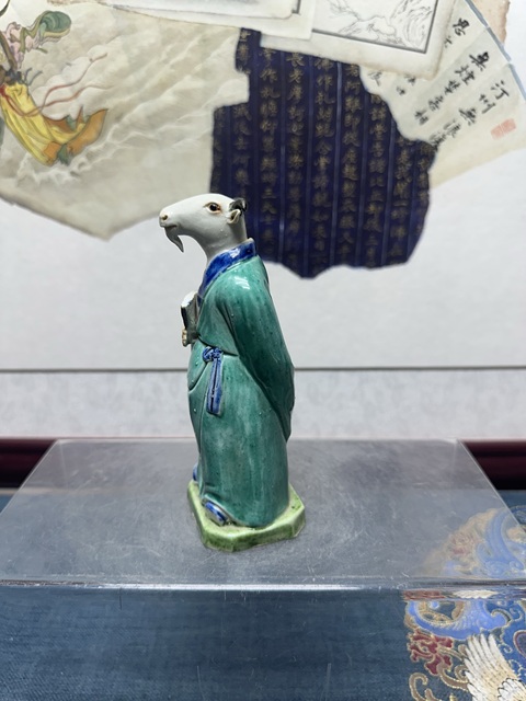 古玩陶瓷清晚期精品十二生肖羊塑像拍賣，當前價格2690元