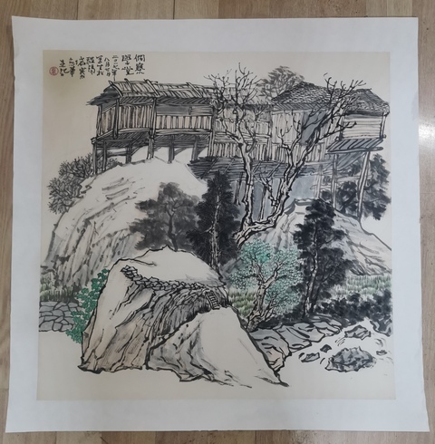 古玩字畫桂林美術(shù)家協(xié)會(huì)副主席中美協(xié)會(huì)員韋劍華山水拍賣,當(dāng)前價(jià)格1488元