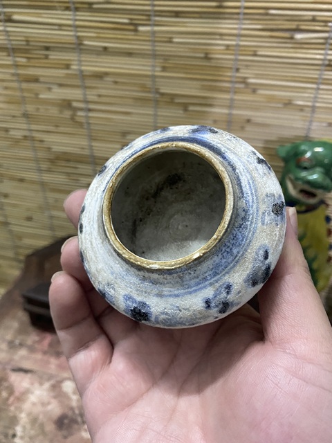 古玩陶瓷明代青花水盂拍賣，當前價格999元