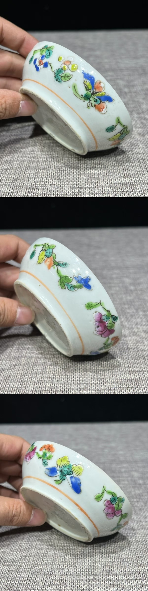 古玩陶瓷清中晚期粉彩細路五子奪魁人物圖蓋盒拍賣，當前價格1100元