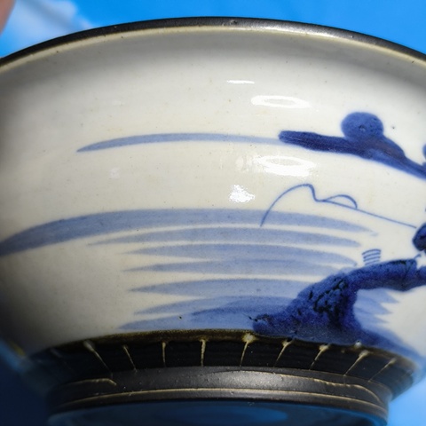古玩陶瓷青花山水紋香爐拍賣，當(dāng)前價(jià)格3800元
