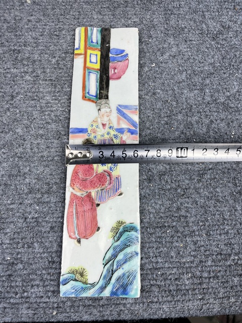 古玩陶瓷粉彩人物紋瓷板拍賣，當前價格2688元