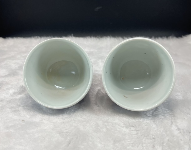 古玩陶瓷青花冰梅紋杯一對拍賣,當前價格3800元
