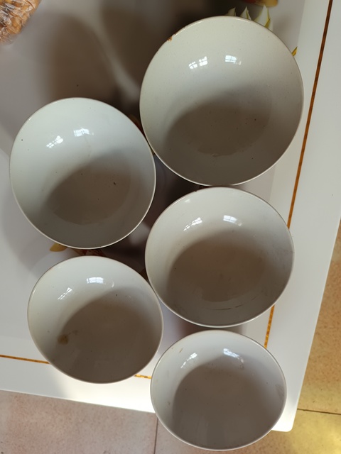 古玩陶瓷5個 福壽三多紋碗拍賣,當前價格118元
