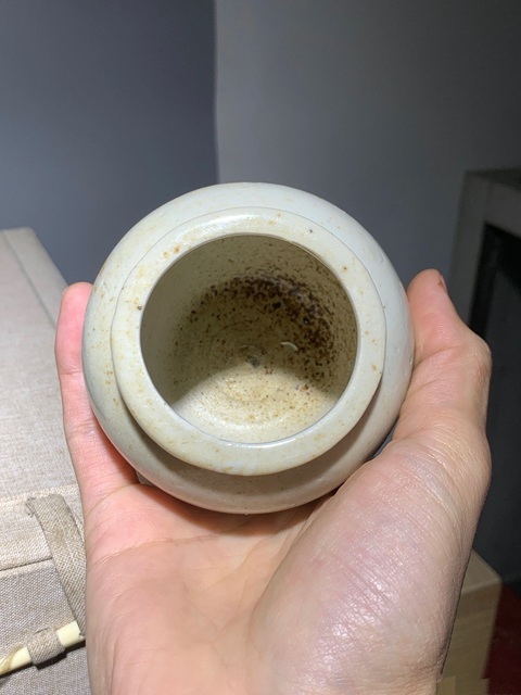 古玩陶瓷明末清初白釉蓮子罐拍賣,當前價格650元
