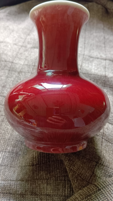 古玩陶瓷郎紅釉賞瓶拍賣，當前價格9999元