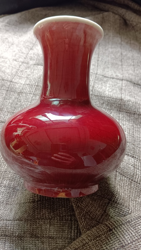 古玩陶瓷郎紅釉賞瓶拍賣，當前價格9999元