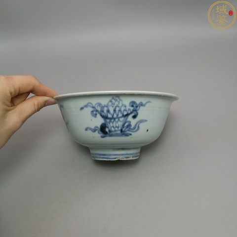 古玩陶瓷青花花卉紋碗拍賣，當前價格666元