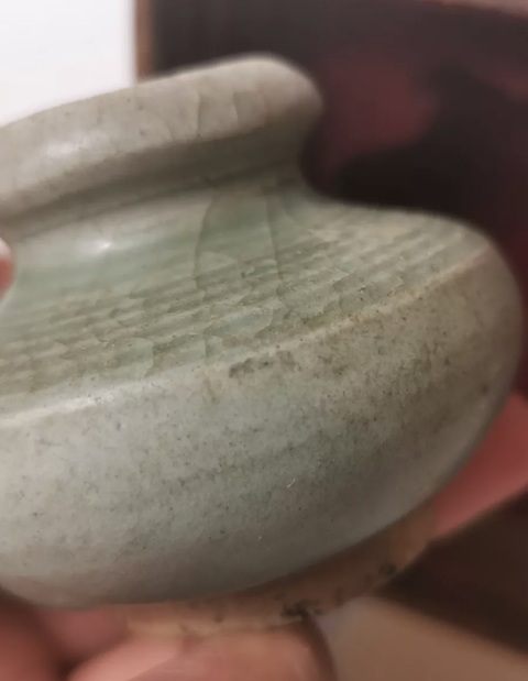 古玩陶瓷元明龍泉窯風格小葫蘆瓶貨水盂拍賣,當前價格5000元