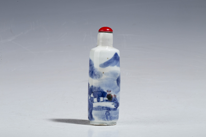 古玩陶瓷清晚·青花山水人物紋鼻煙壺拍賣,當前價格830元
