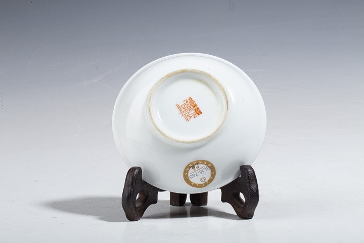 古玩陶瓷創匯?金地粉彩百花不落地盤（一對）拍賣，當前價格2000元