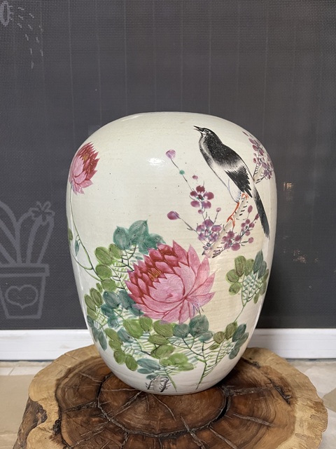 古玩陶瓷名家花鳥紋冬瓜罐拍賣，當前價格1380元