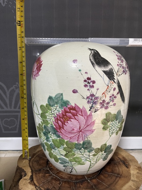 古玩陶瓷名家花鳥紋冬瓜罐拍賣，當前價格1380元