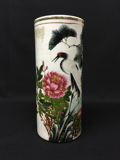 古玩陶瓷松鶴紋帽筒拍賣,當前價格1500元