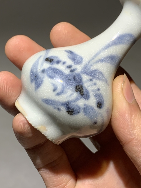 古玩陶瓷明末清初德化窯青花花卉紋玉壺春瓶拍賣,當前價格688元