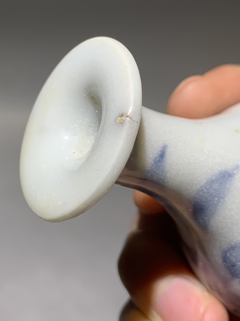 古玩陶瓷明末清初德化窯青花花卉紋玉壺春瓶拍賣,當前價格688元