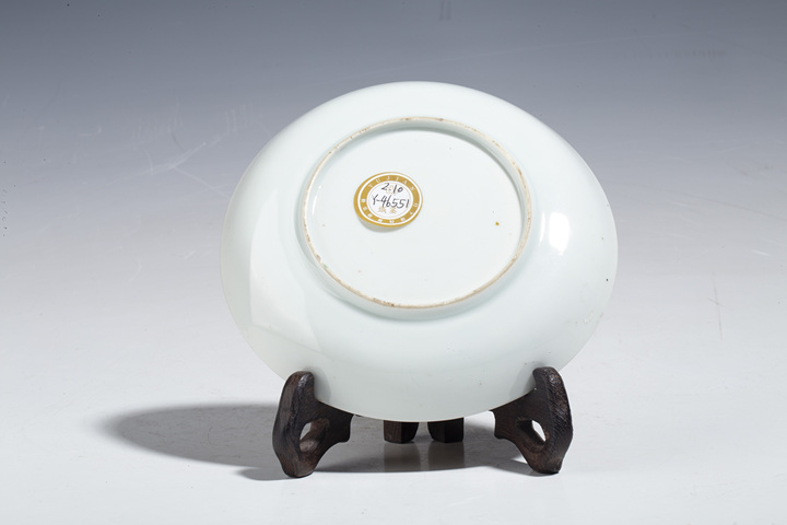 古玩陶瓷清中早·五彩描金開窗花鳥紋碟拍賣，當前價格1800元