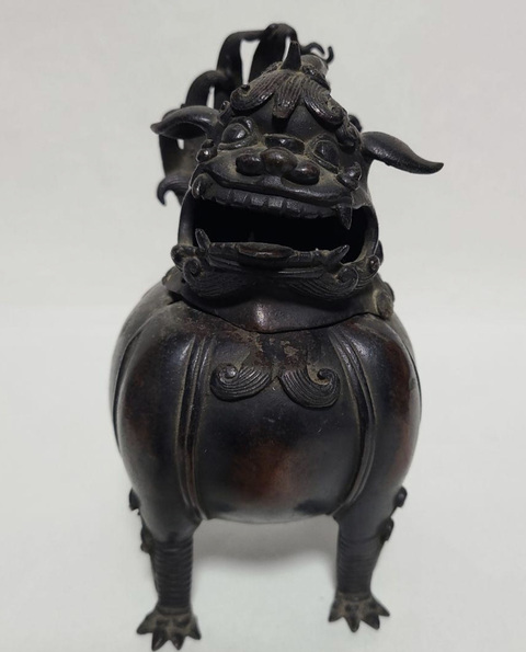 古玩銅器清代·甪端 瑞獸銅香爐拍賣,當前價格6000元
