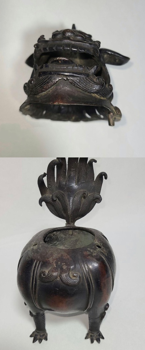 古玩銅器清代·甪端 瑞獸銅香爐拍賣,當前價格6000元