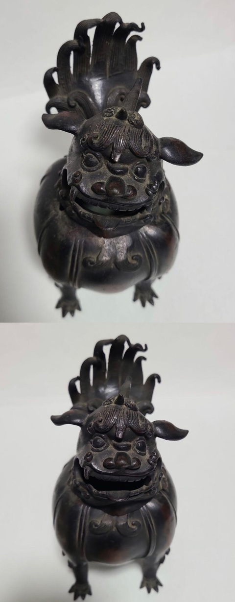 古玩銅器清代·甪端 瑞獸銅香爐拍賣,當前價格6000元