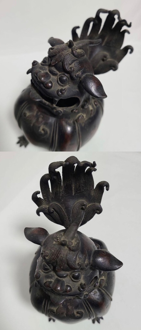 古玩銅器清代·甪端 瑞獸銅香爐拍賣,當前價格6000元