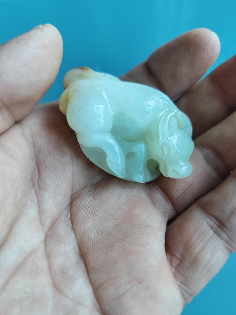 古玩玉器和田玉牛把件拍賣，當前價格2688元