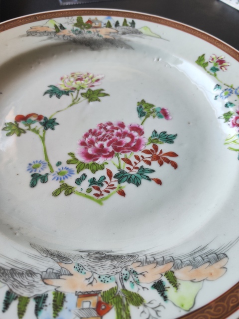 古玩陶瓷清雍正 粉彩花卉紋折沿盤拍賣，當(dāng)前價(jià)格3200元