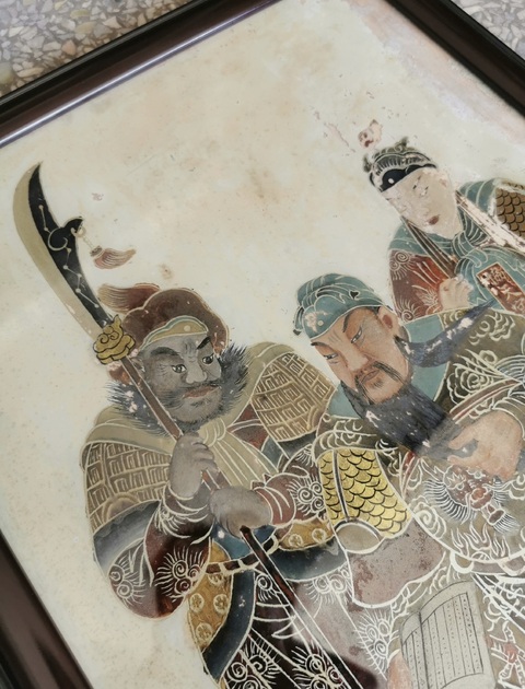 古玩陶瓷彩繪關(guān)帝夜畫(huà)像拍賣(mài)，當(dāng)前價(jià)格5000元