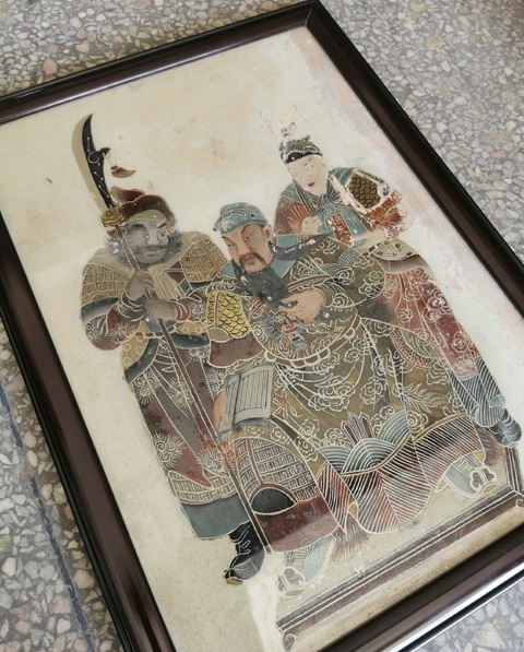 古玩陶瓷彩繪關(guān)帝夜畫(huà)像拍賣(mài)，當(dāng)前價(jià)格5000元