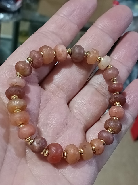 古玩玉器春秋戰國天然瑪瑙珠串拍賣,當前價格1800元