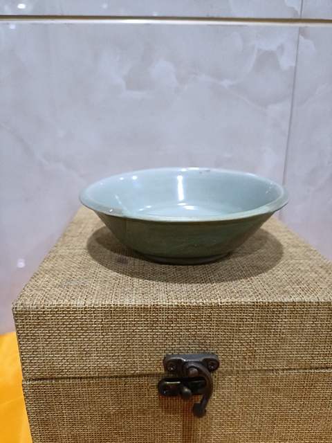 古玩陶瓷館藏級精品南宋龍泉粉青釉直壁洗拍賣，當前價格2800元