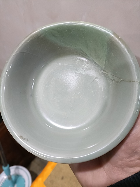 古玩陶瓷館藏級精品南宋龍泉粉青釉直壁洗拍賣，當前價格2800元
