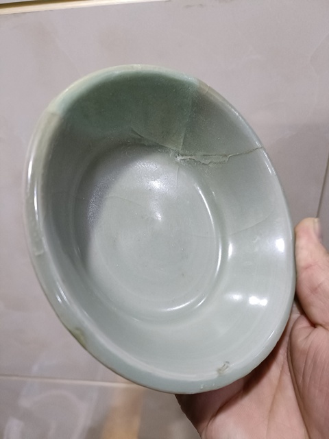 古玩陶瓷館藏級精品南宋龍泉粉青釉直壁洗拍賣，當前價格2800元