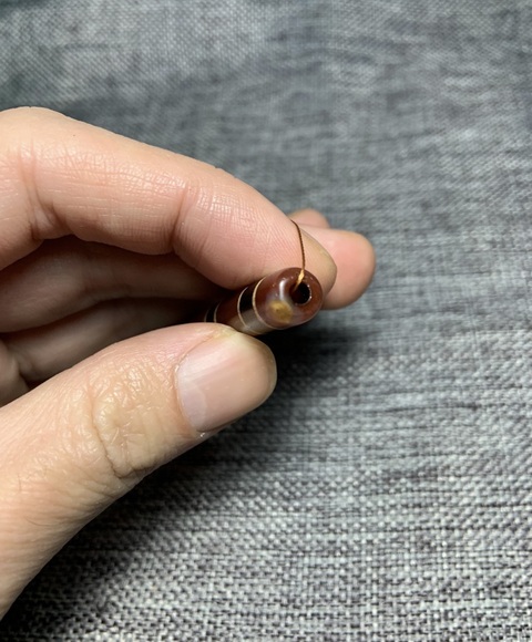 古玩玉器民國三色線天珠拍賣，當前價格999元