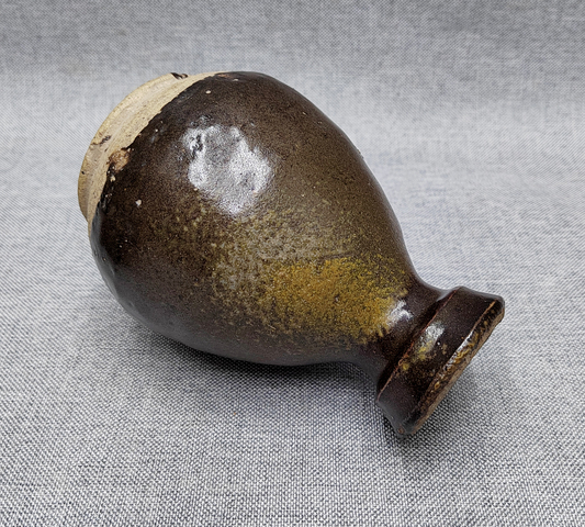 古玩陶瓷元代?茶葉末釉盤口瓶拍賣，當前價格766元