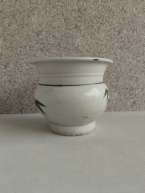 古玩陶瓷釉下彩竹報平安圖花囊拍賣,當前價格480元