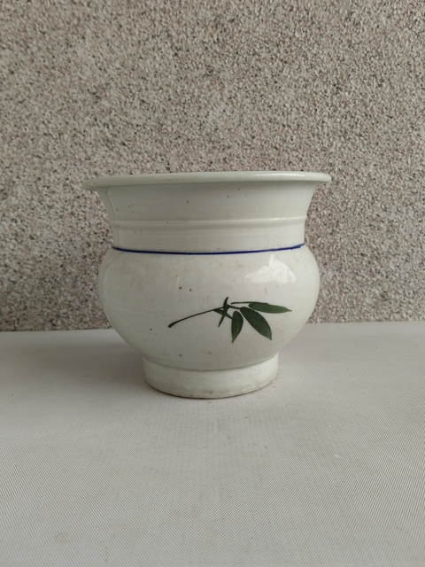 古玩陶瓷釉下彩竹報平安圖花囊拍賣,當前價格480元