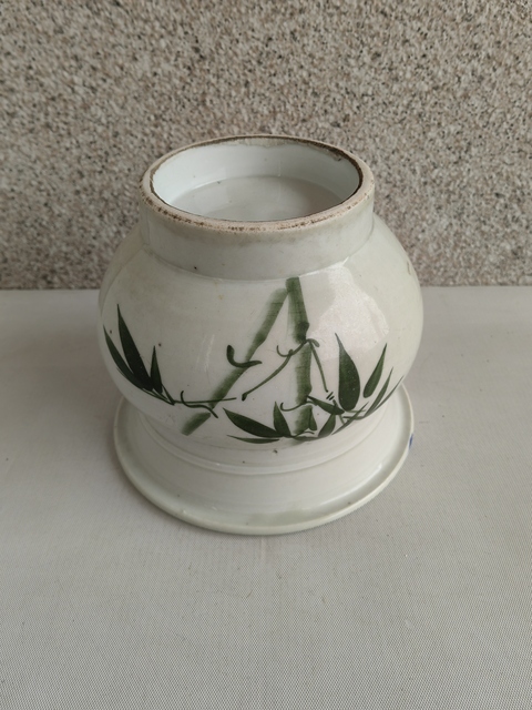 古玩陶瓷釉下彩竹報平安圖花囊拍賣,當前價格480元