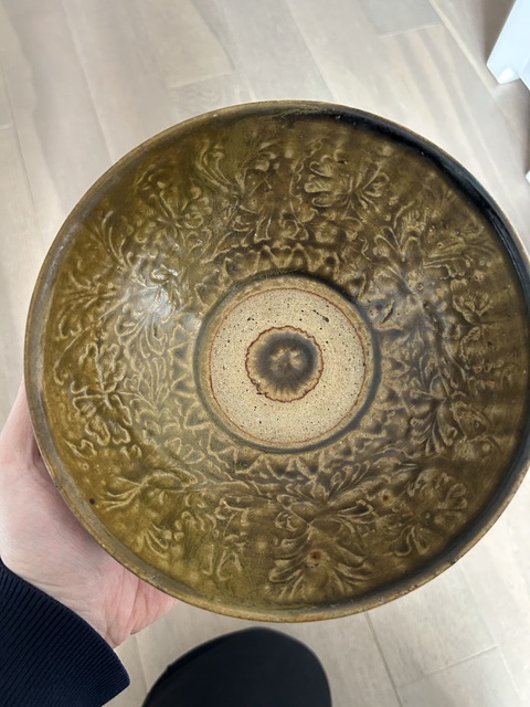 古玩陶瓷金代耀州窯花卉紋碗拍賣,當前價格5000元
