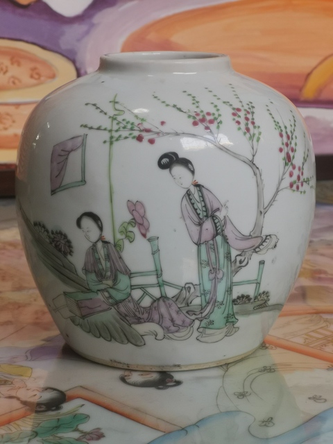 古玩陶瓷粉彩仕女人物茶葉罐拍賣,當前價格1688元