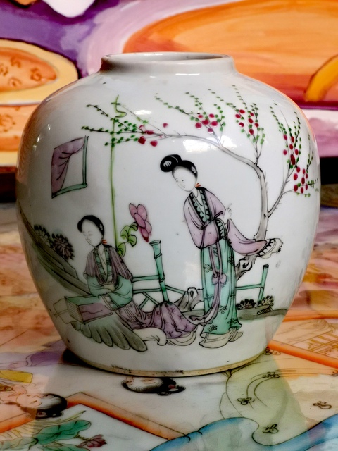 古玩陶瓷粉彩仕女人物茶葉罐拍賣,當前價格1688元