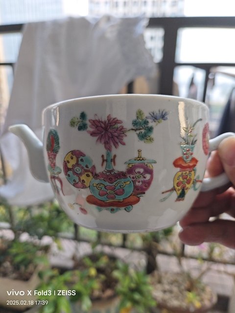 古玩陶瓷晚清粉彩參湯壺拍賣，當前價格600元