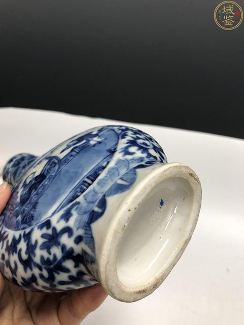 古玩陶瓷晚清·青花三娘教子紋抱月瓶拍賣，當前價格2998元