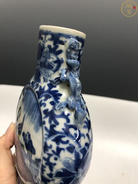 古玩陶瓷晚清·青花三娘教子紋抱月瓶拍賣，當前價格2998元