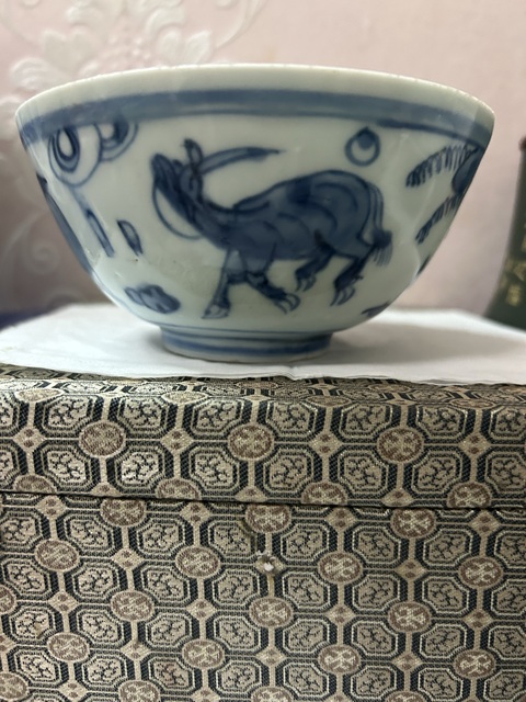 古玩陶瓷青花牧牛圖茶碗拍賣,當前價格9500元