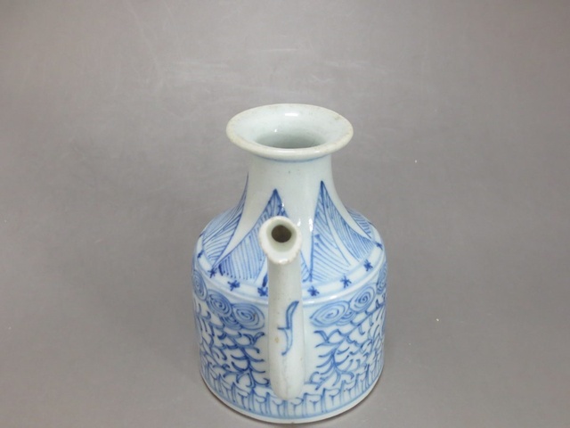 古玩陶瓷青花纏枝花卉紋酒壺拍賣，當前價格866元
